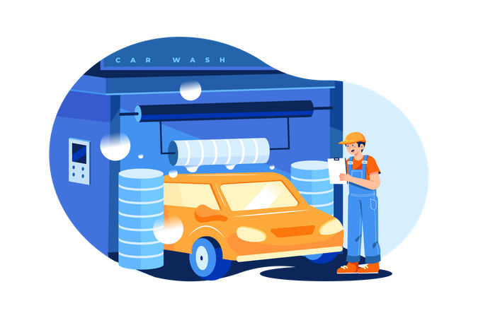 Car Wash Center  Illustration