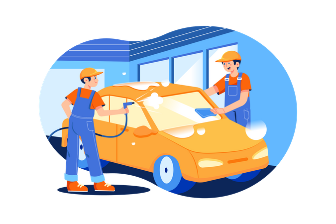 Car Wash Service  Illustration