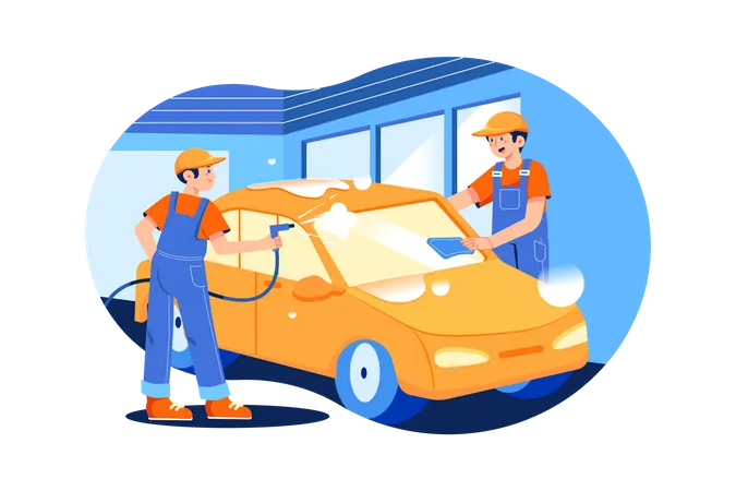 Car Wash Service  Illustration