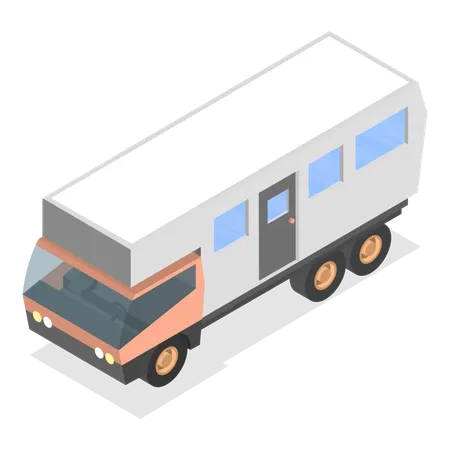 Caravan camping trailer  イラスト