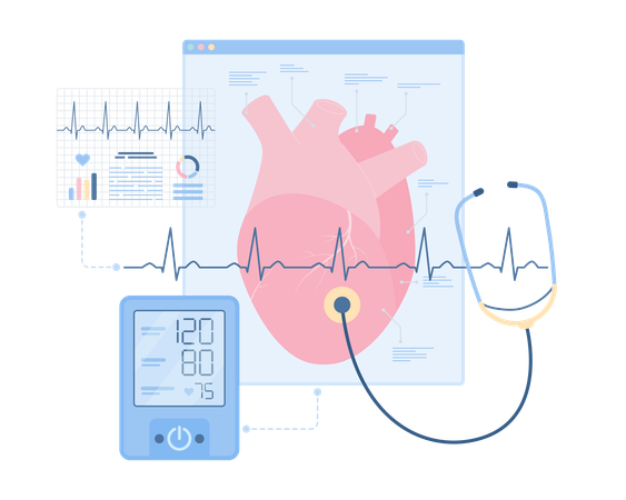 Cardiovascular care and heart health  Illustration