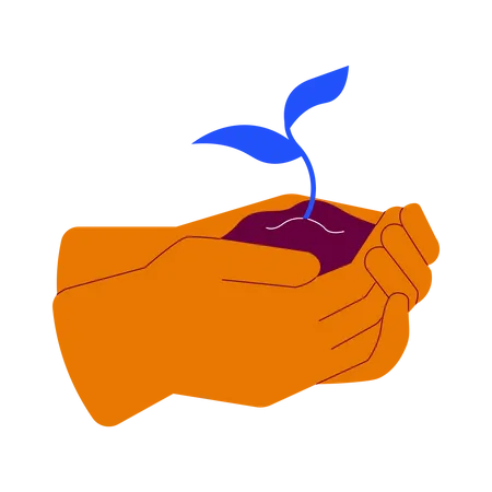 Carrying a plant  Illustration