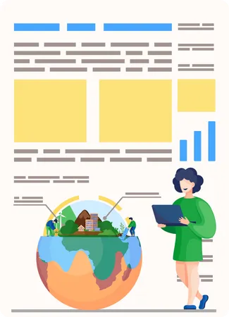 Cartaz informativo sobre as mudanças climáticas no planeta Terra com especificação de texto  Ilustração