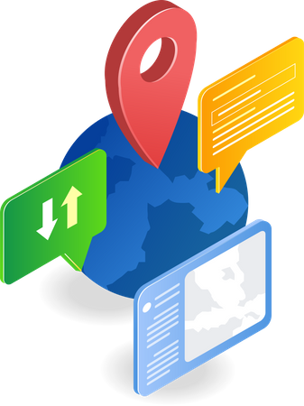 Carte de localisation des transactions mondiales  Illustration