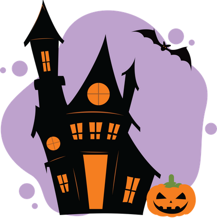 Casa velha assombrada para o Halloween  Ilustração