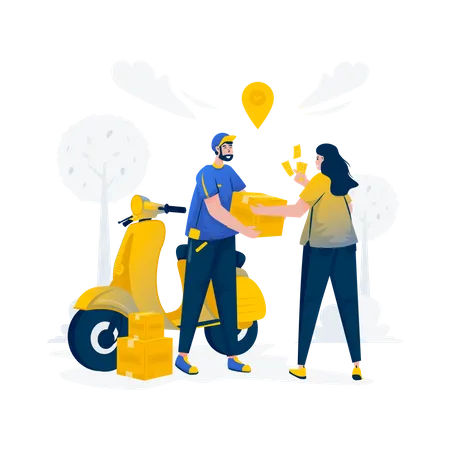 Cash on delivery service  Illustration