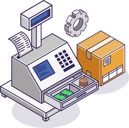 Cashier locker payment  Illustration