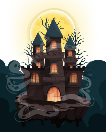 Feliz Castelo de Halloween  Ilustração