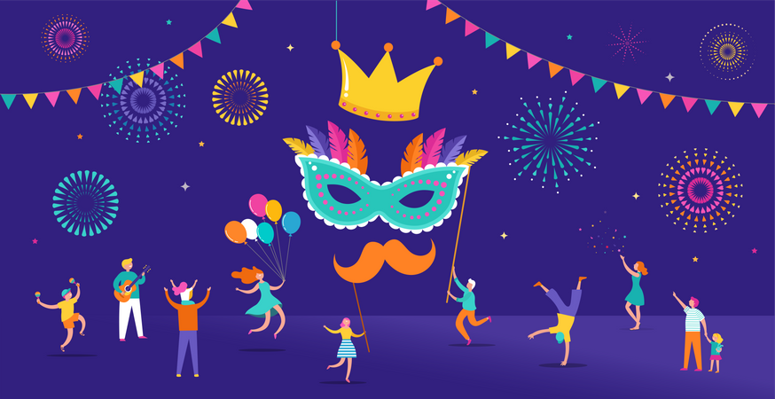 Celebración del carnaval  Ilustración