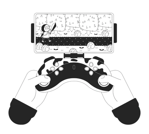 Cell phone gaming joystick  Illustration