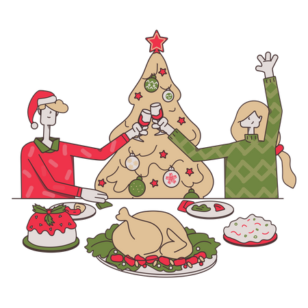 Cena de Navidad  Ilustración