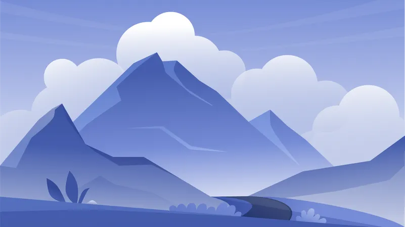 Cena da paisagem  Ilustração