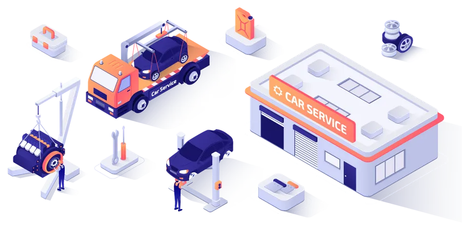 Centre de service automobile  Illustration