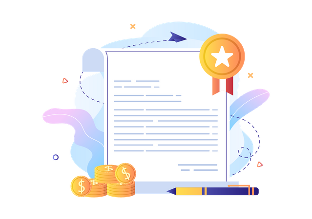 Certificate of achievement  Illustration