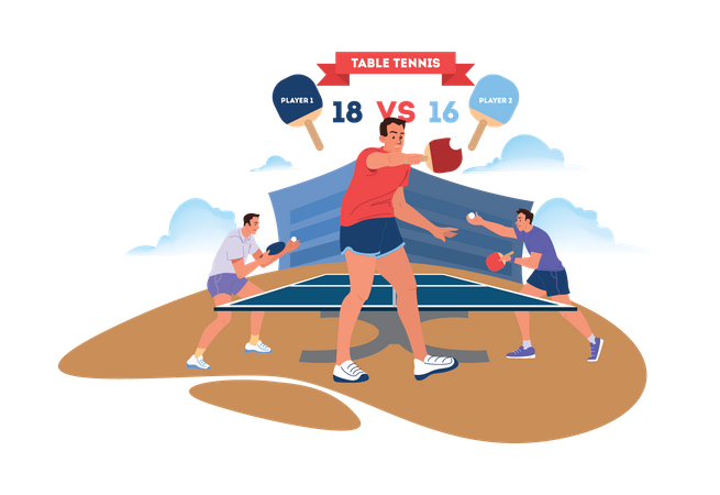 Championnat de tennis de table  Illustration