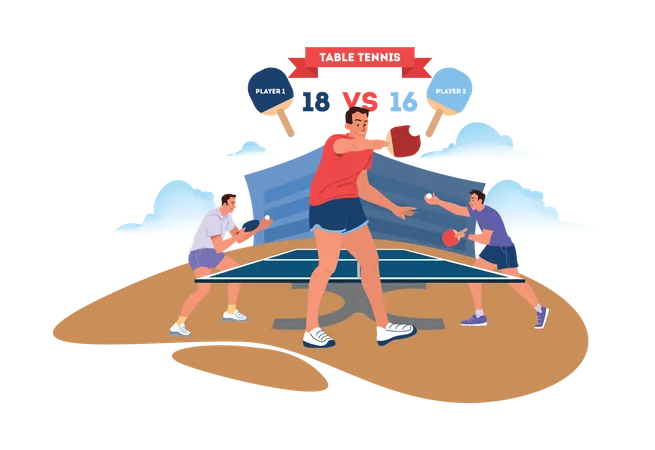 Championnat de tennis de table  Illustration