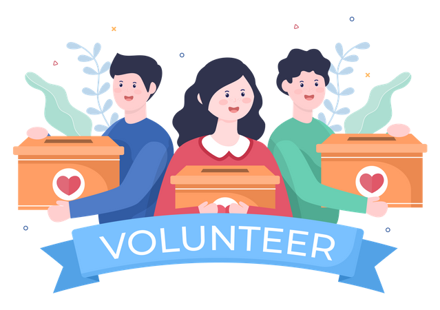 Charity volunteer workers  Illustration