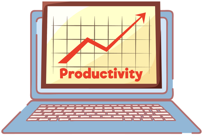 Chart of productivity and growth of statistical indicators  イラスト