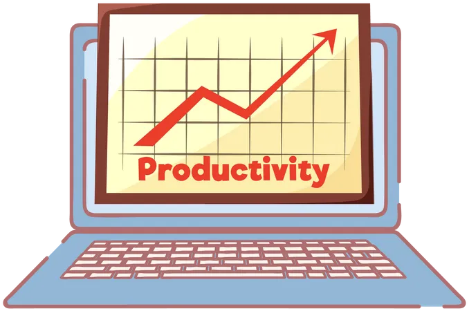 Chart of productivity and growth of statistical indicators  イラスト