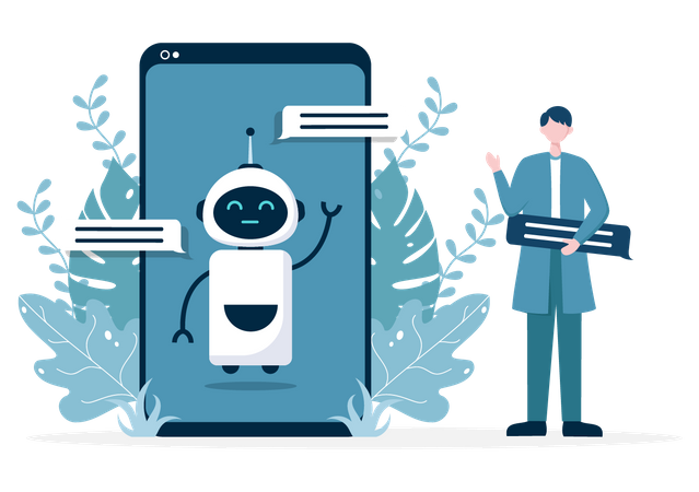 Chatbot in smartphone  Illustration