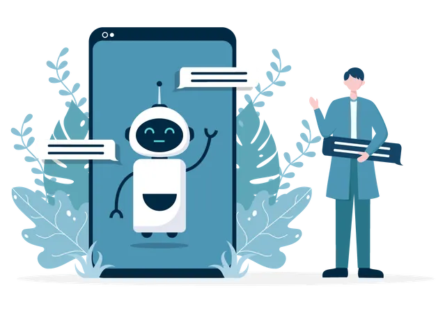 Chatbot in smartphone  Illustration