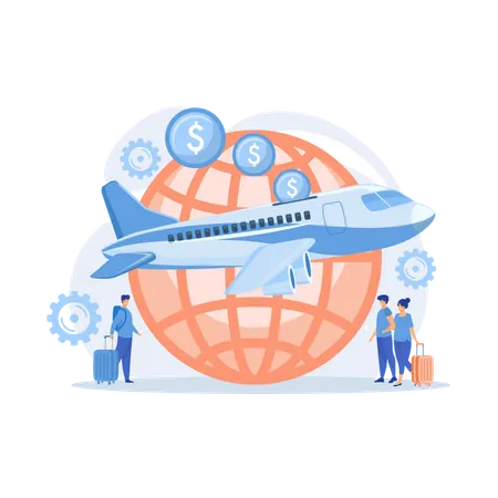 Cheap tickets for air transportation  Illustration