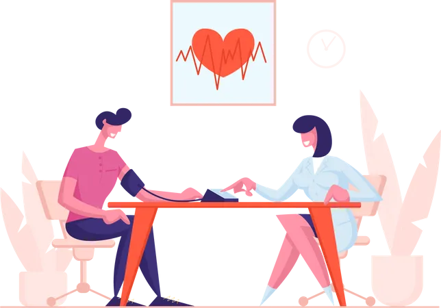 Checking Arterial Pressure  Illustration