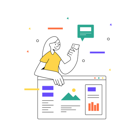 Checking business analytics  일러스트레이션