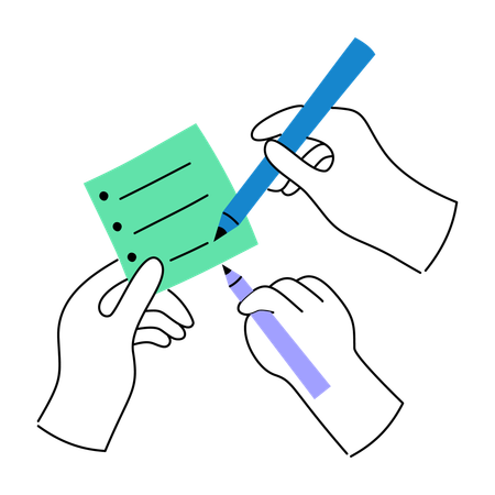 Gemeinsame Überprüfung der Checkliste  Illustration