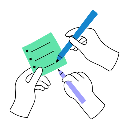 Gemeinsame Überprüfung der Checkliste  Illustration