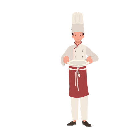 Chef Serving Delicious Food  イラスト