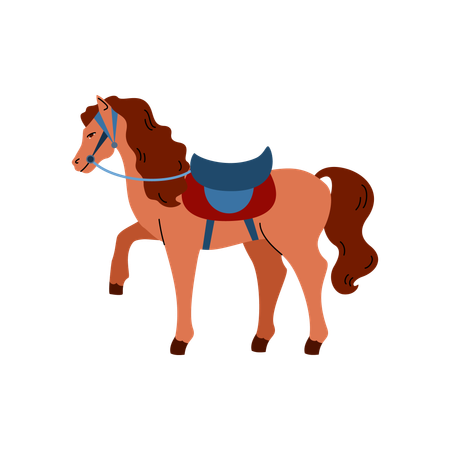 Cheval attelé  Illustration