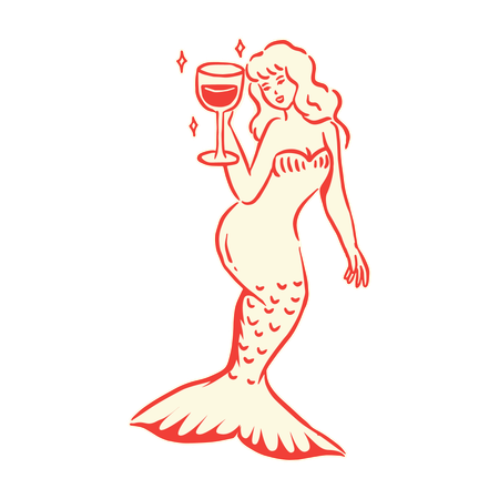 Chica con temática de sirena  Ilustración