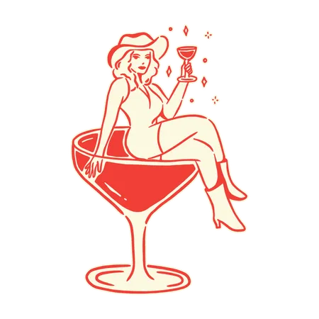 Chica de coctel  Ilustración