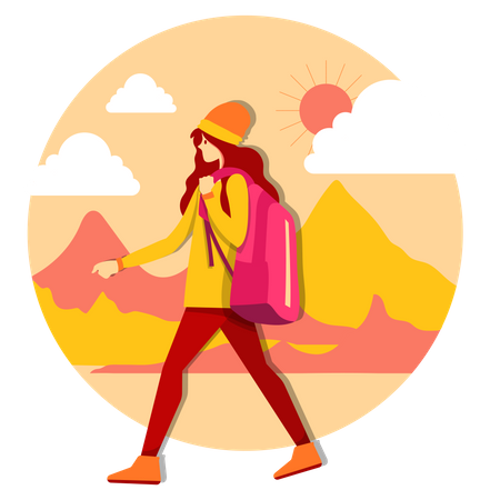 Chica viajera  Ilustración