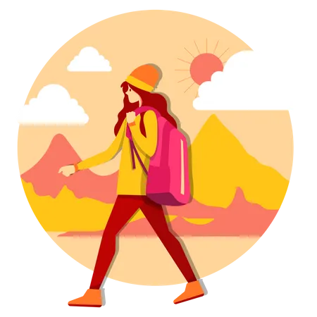 Chica viajera  Ilustración