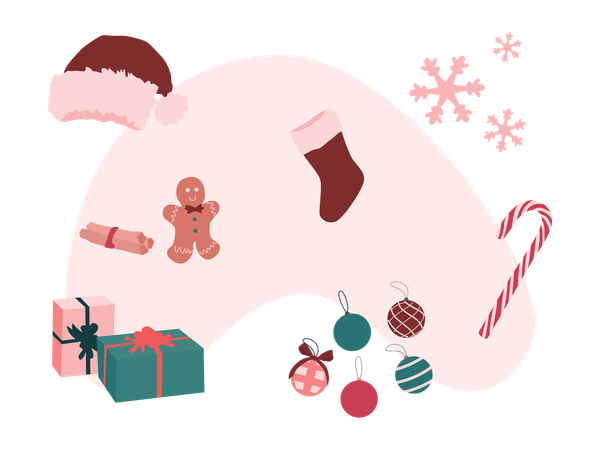 Christmas accessories  イラスト