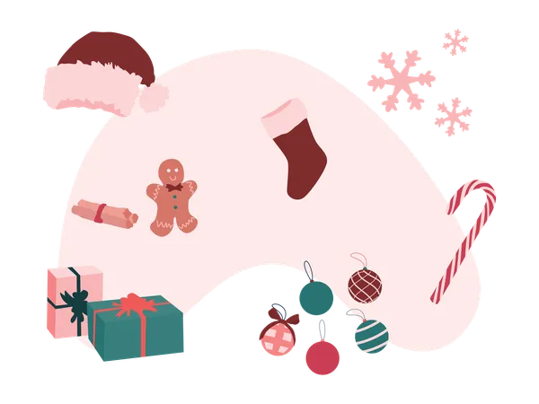 Christmas accessories  イラスト