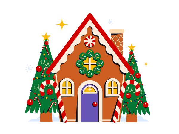 Christmas decoration at home  Illustration