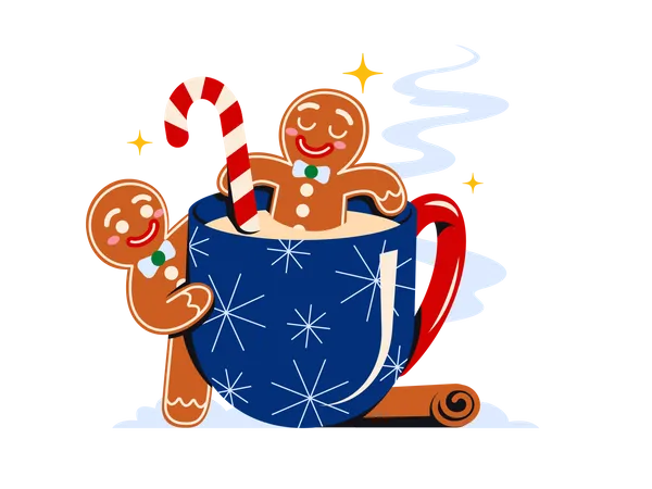 Christmas dessert mug  イラスト