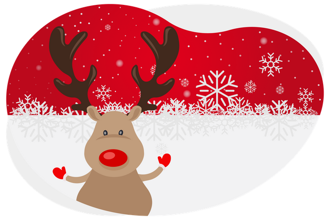 Christmas Reindeer  イラスト