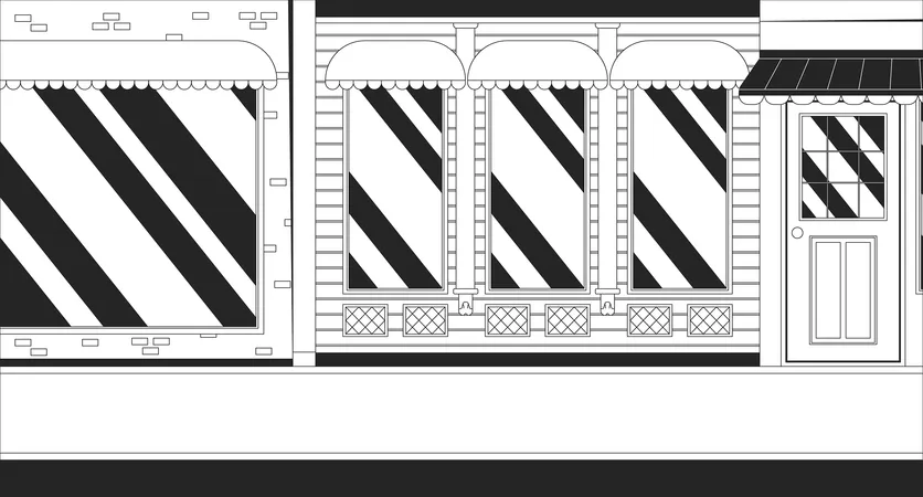 Rua da cidade com loja  Ilustração