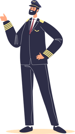 Civil pilot wearing uniform  Illustration