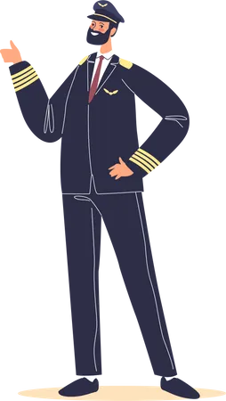 Civil pilot wearing uniform  Illustration