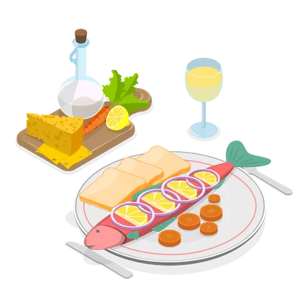 Classic european cuisine  イラスト