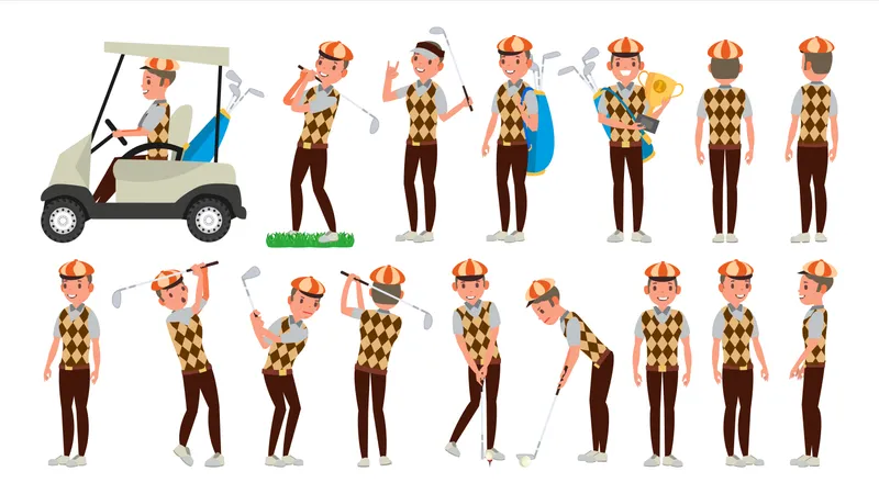 Classic Golf Player  Illustration