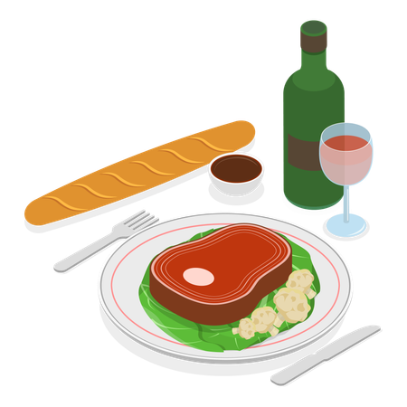 Classical european cuisine  イラスト