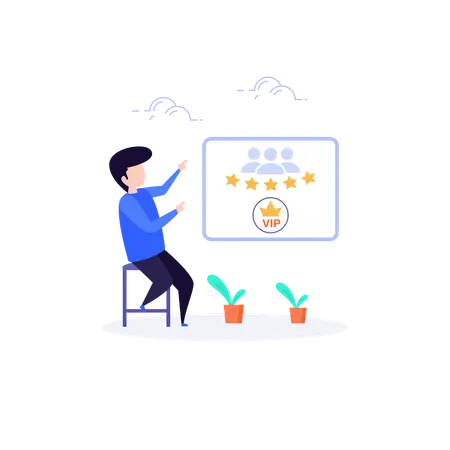 Classificação de membros ou grupos vip  Ilustração