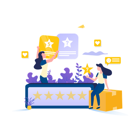 Cliente dá avaliação de 5 estrelas  Ilustração