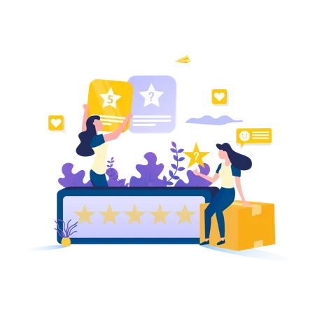 Cliente dá avaliação de 5 estrelas  Ilustração